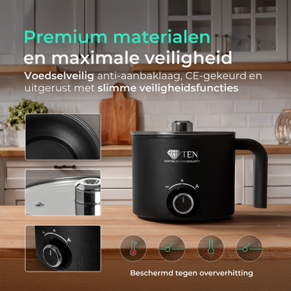 TEN® -  Elektrische Eierkoker 1.8L - 200W/600W - Tenkitchen.store
