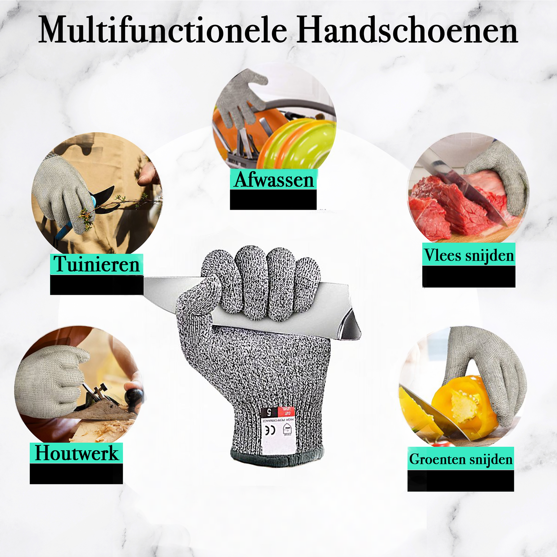 Multifunctionele oesterhandschoen