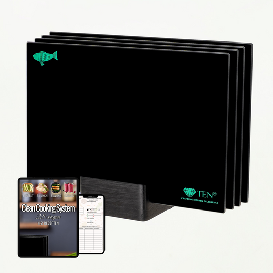 TEN® - Glazen Snijplankenset met Houder - Tenkitchen.store